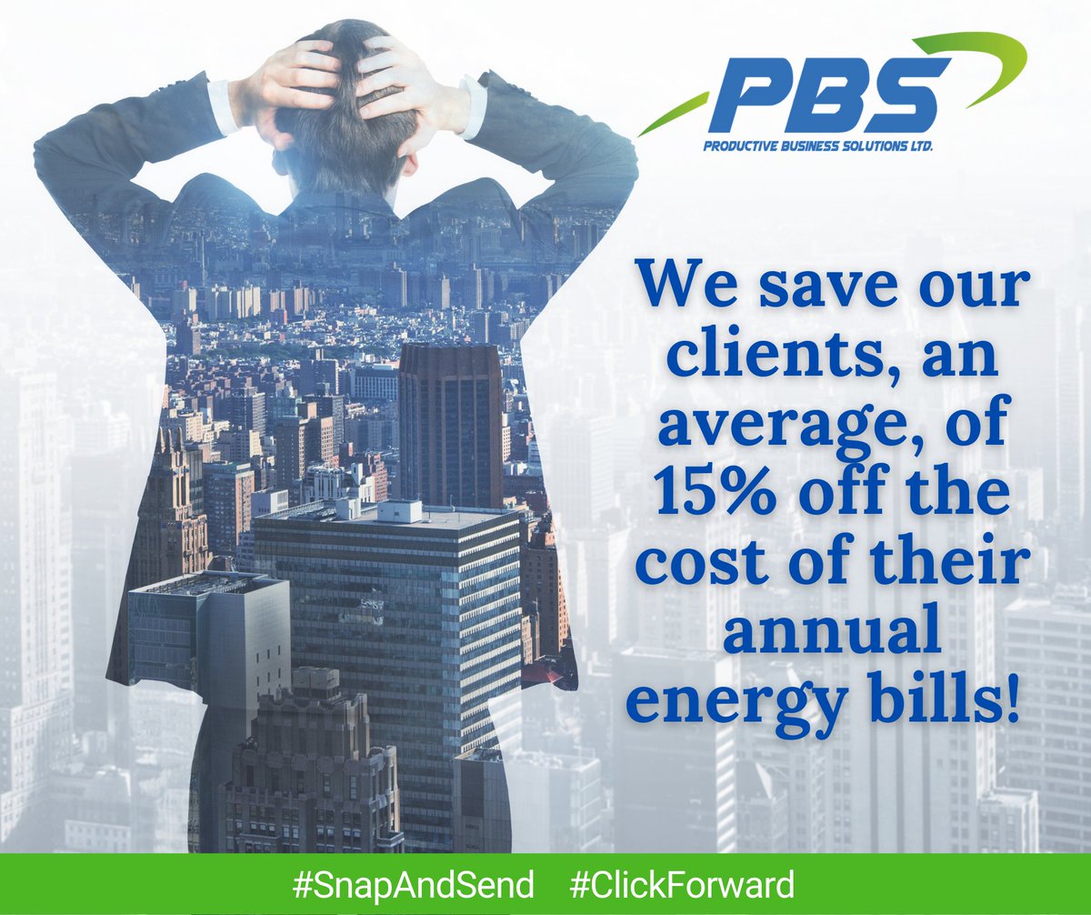 2020 has brought financial worry for many businesses. 

Let us take some strain by reducing your energy bills. For most of our clients, the average saving, is 15% per annum.

Simply send us a copy of your latest bill, by #SnapAndSend 📲or #ClickForward 📧we will do the rest!