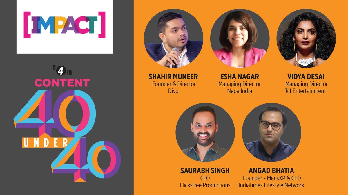 .@e4mtweets's #Content40under40 felicitated the biggest achievers who mastered content to help advance their cause #coverstory #IMPACTmagazine @eshanagar @Mano_Vidya @s_saurabh @angadbhatia Read this story to learn about their remarkable achievements: bit.ly/2TVKvvp