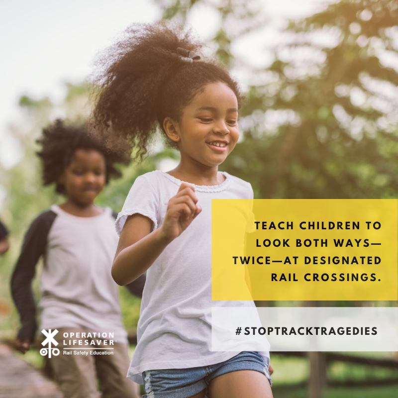olinational's tweet photo. Teach children to look both ways—twice—before using designated rail crossings as well as when crossing the street

#RailSafety #StopTrackTragedies https://t.co/pmN2mvWnVd