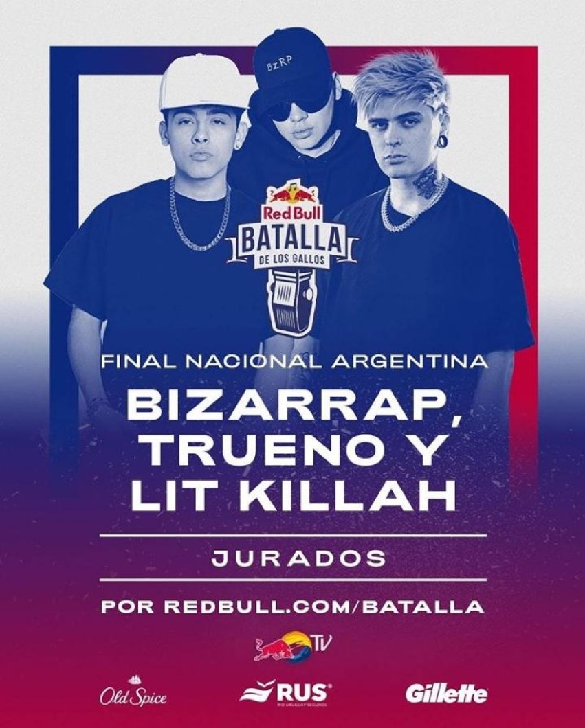 Freeinforap's tweet photo. ¡JURADOS 😍!

- Nacional de Argentina 📌.

• TRUENO
• BIZARRAP
• LIT KILLAH 

#RedBullBatalla 🐔 https://t.co/REdOqbbn5J