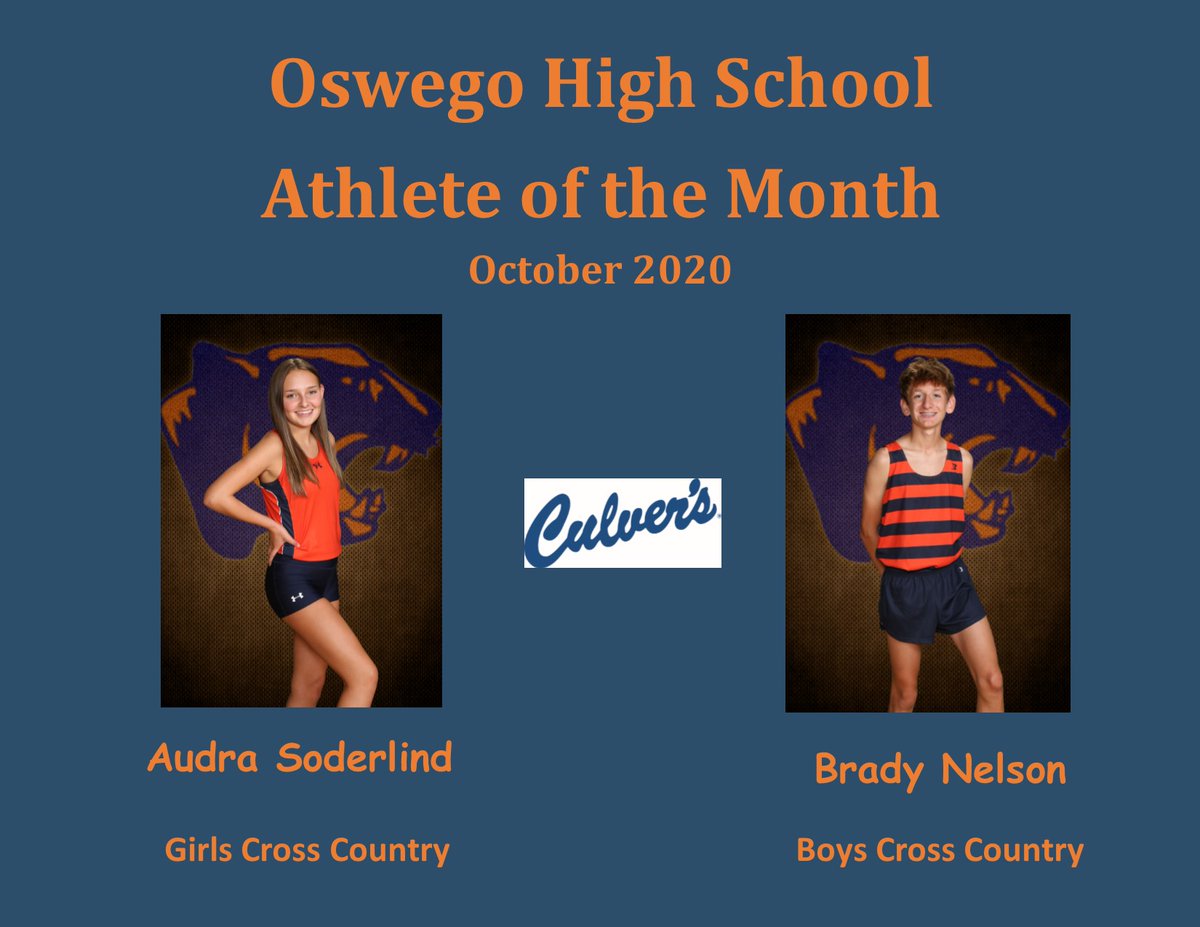 OHS_GoPanthers's tweet photo. Congratulations to Audra Soderlind and Brady Nelson as they were chosen as our October Culver's Athletes of the Month! https://t.co/OXa6mLLAJk