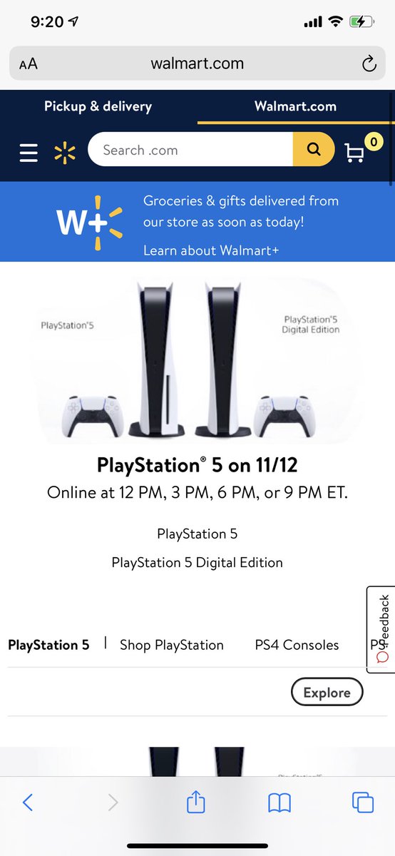 ChitoGamingLive's tweet photo. Oh shit Walmart just updated they #ps5 banner with the time they will go up @ShowtimePro4 @jakerandall @linuswilson @PS5sales @Why_Ever_Sleep @realpabgames  @VideoBStie https://t.co/QWsL7BNYH3