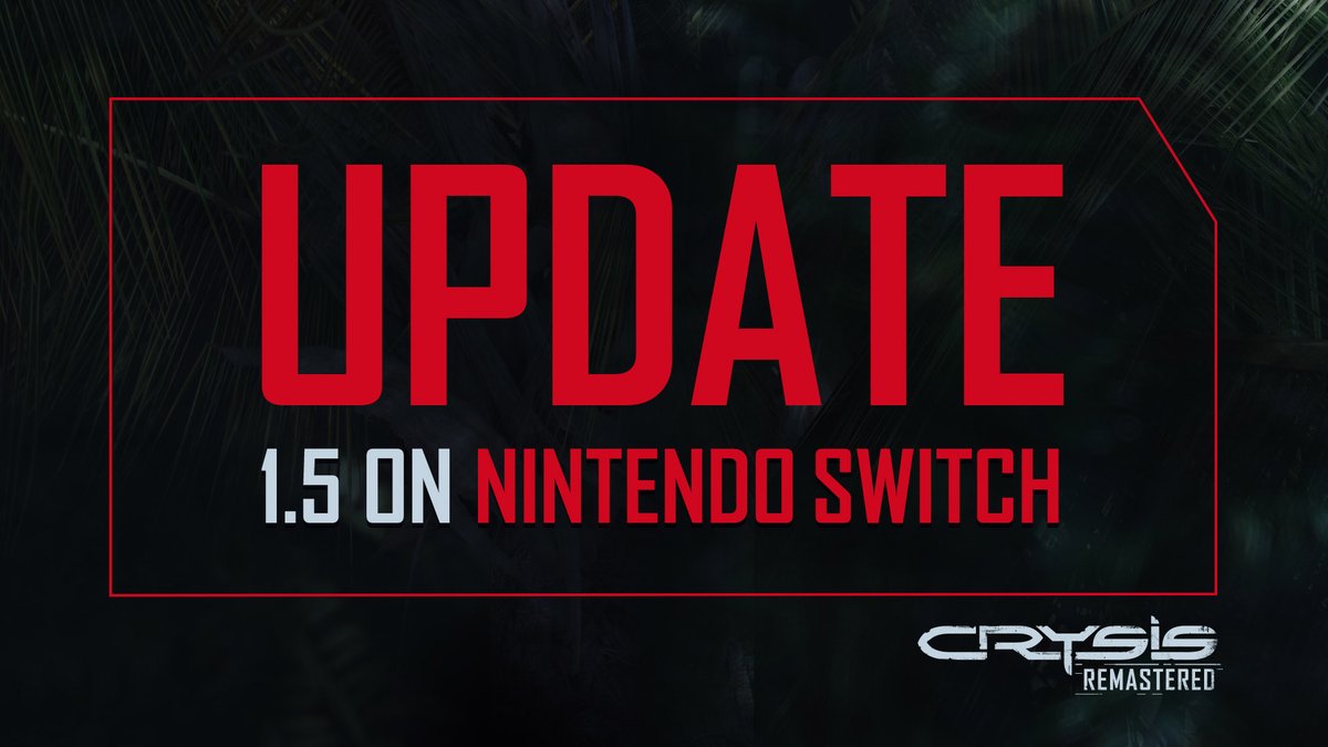 Crysis's tweet photo. Raptor Team!

Update 1.5 is now available on the Nintendo Switch including performance updates and multiple Bug Fixes!

You can find the changelog below: https://t.co/VvwWlD2q7F https://t.co/sGrcI4lykd