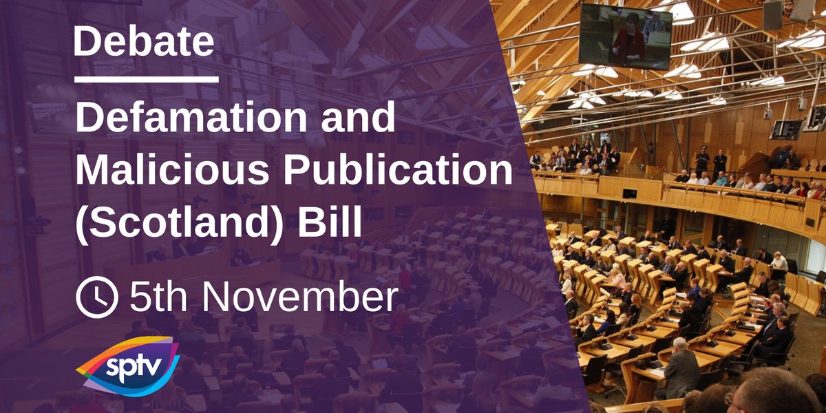 SP_Justice's tweet photo. Watch live from 3:25 pm today as @ScotParl debates the #DefamationBill: https://t.co/OpAJyw8JRS #DefamationScot https://t.co/hRHYdxEZ1U