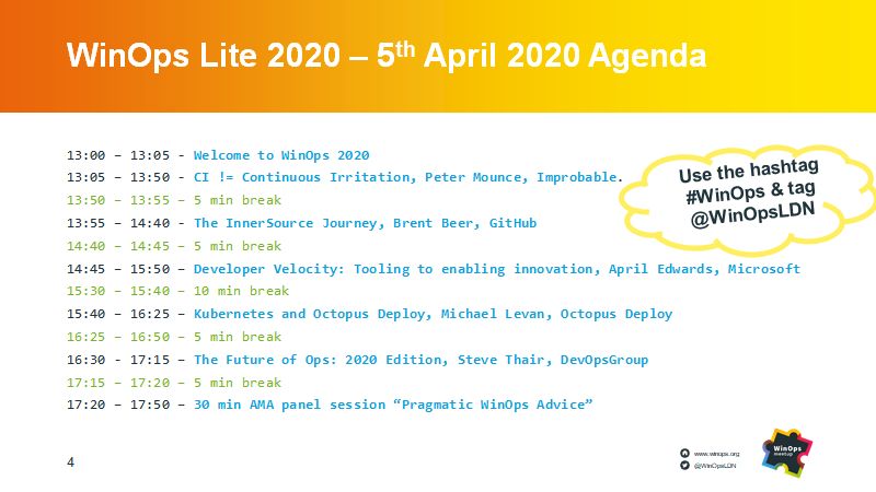 If you still haven't signed up yet, you may have missed <a href="/petemounce/">Pete</a> &amp; <a href="/brntbeer/">brntpotato</a> but check out what's to come from @TheOpsMgr, <a href="/TheAprilEdwards/">TheAprilEdwards</a> &amp; <a href="/TheNJDevOpsGuy/">Michael Levan👨🏻‍💻☕️</a> 👀

Join us for the rest of the afternoon and we will send you the recordings you missed! 

#WinOps #WinOpsLite