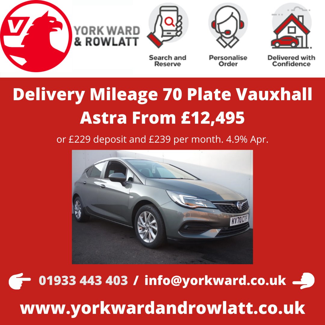YWRVauxhall's tweet photo. We have managed to secure a limited number of DELIVERY MILEAGE Vauxhall's with massive savings, fully prepared, in stock and ready to go with a choice of colour! 🚘🙌
Stock is changing daily so call 01933 443 403 today!
https://t.co/cndsfUSnv1 #Vauxhall #NewCar #DeliveryMiles https://t.co/vJ1sKkKefq
