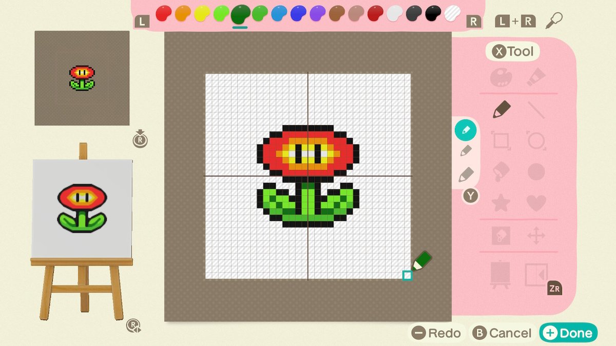 Darikyun's tweet photo. I drawed some #SuperMario #Fireflowers to Scatter amongst the land! XD #AnimalCrossing #ACNH #NintendoSwitch https://t.co/tJpUygCTS0