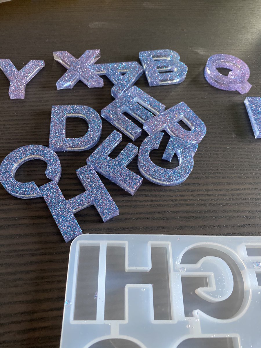 MsMeganMcCann's tweet photo. I am so happy with how these #Epoxy letters turned out! They are the perfect addition to our light table! @WellingtonCath @stjosephguelph #ClassroomDIY https://t.co/f8zxKMCxVt