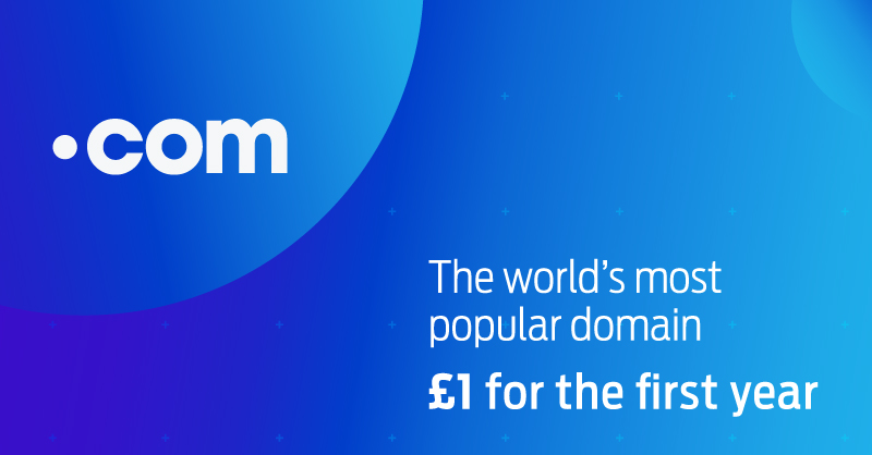 Fasthosts's tweet image. Is .com still the gold standard for international domain names? 🥇

Judging by popularity, a .com domain is a must-have for any serious brand. 🏆

You can now register yours with Fasthosts for just £1 for the first year: bit.ly/3k1OvVE

#comdomain #domainsale #buydomain