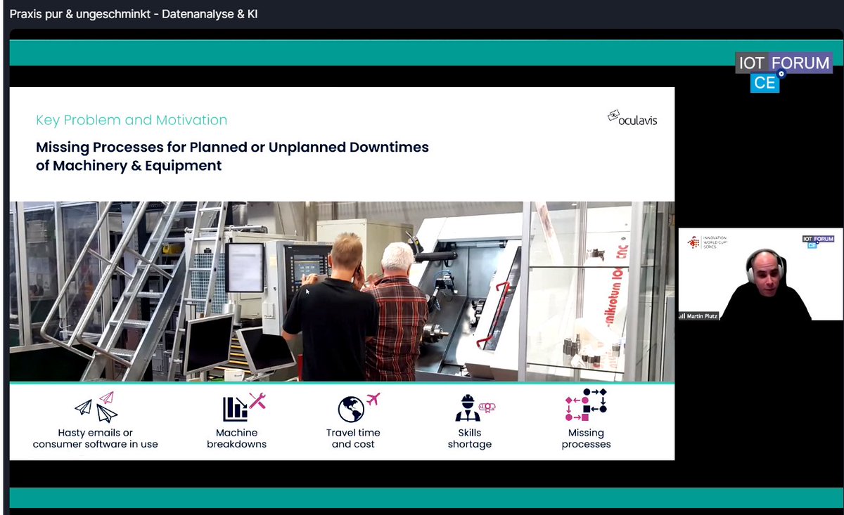 IWCNavispace's tweet photo. .@oculavis Founder & Managing Partner Matin Plutz on stage at #IOTFORUMCE presenting thier innovative solutionunlocking AR Empowered Processes! #iwcseries #iot https://t.co/nwMRcRfmTW