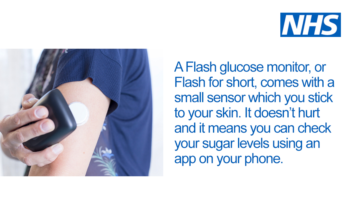 NHSDiabetesProg's tweet photo. The NHS is now offering all patients with a learning disability and diabetes, who use insulin to manage their condition, a Flash Glucose Monitor (or Flash for short). 📲 https://t.co/2cLKUoZQDl https://t.co/4lgtTgRDwe