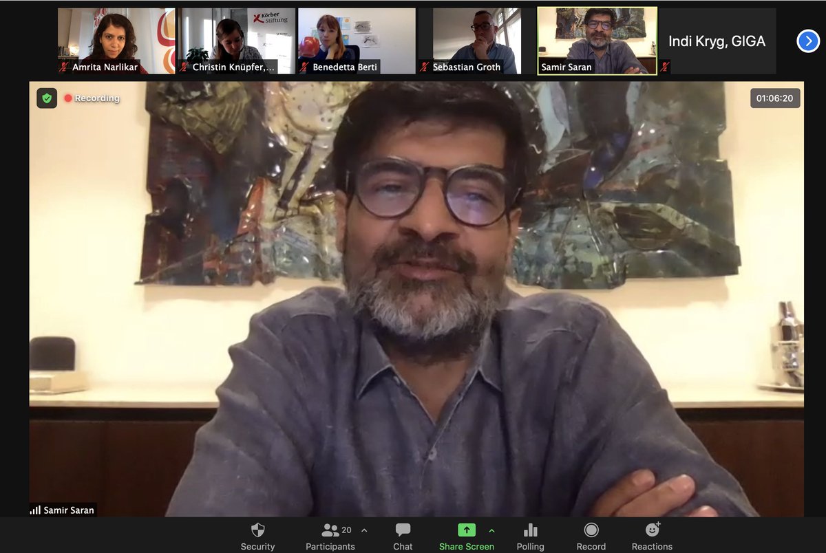 AmritaNarlikar's tweet photo. .@KoerberIP & @GIGA_Institute cooperation in full swing this afternoon w 3rd session of our #Multilateralism Lab! @benedettabertiw @samirsaran @planungsstab @thomaswright08 @StevenErlanger @MuellerNora @Yu_JieC @obyezeks
@stormy_mildner @CaSchmutte @paulsen_thomas @RugeBoris https://t.co/L1VzEjkU15