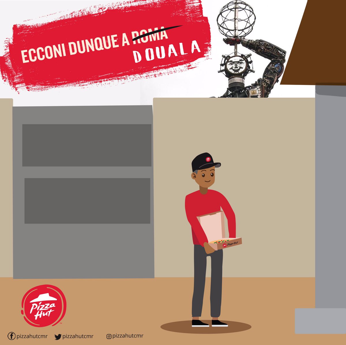 pizzahutcmr's tweet photo. Me voici donc à Douala .
Douala , here I am .
#pizzahut237 #pizzahutcmr #douala5 #openingsoon https://t.co/ZUPfZQTnwI