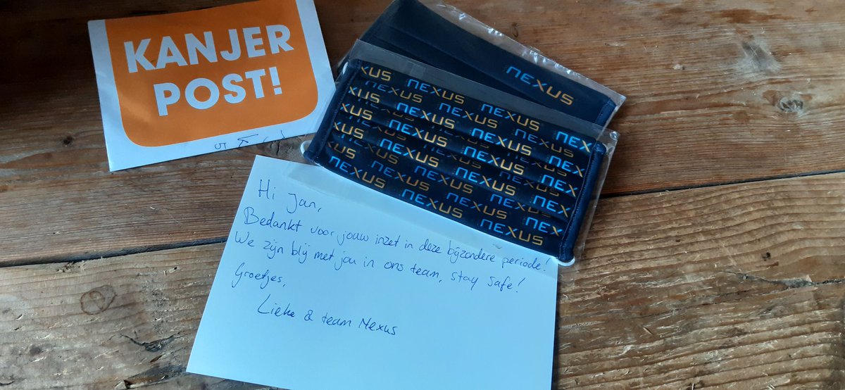 jvangeffen's tweet photo. Zo af en toe krijgen wij leuke post van onze werkgever 
Deze keer zaten er 2 mondkapjes bij . .
#buronexus https://t.co/fcodU9P9zi