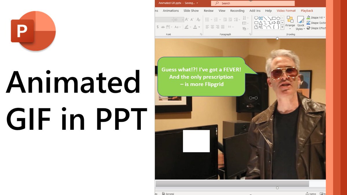 mtholfsen's tweet photo. NEW! A quick tip video 📽 on making an animated GIF in @PowerPoint. Convert an existing MP4 or create a frame-by-frame GIF right inside of PPT. 

BONUS: see me as Bruce Dickinson of "more cowbell" fame 🤘

YouTube 📺 https://t.co/zMPfdypDms

#FlipgridforAll #edtech #MIEExpert https://t.co/bJiNShz7lv