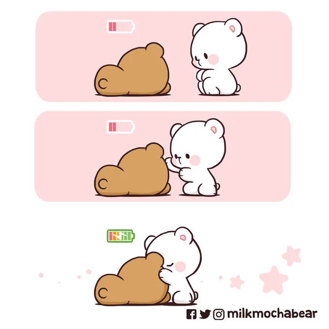 Sending charging hug for anyone who needs it ♡
---
Feel free to mention your loved ones ♡

#milkmochabear
#milkandmocha 