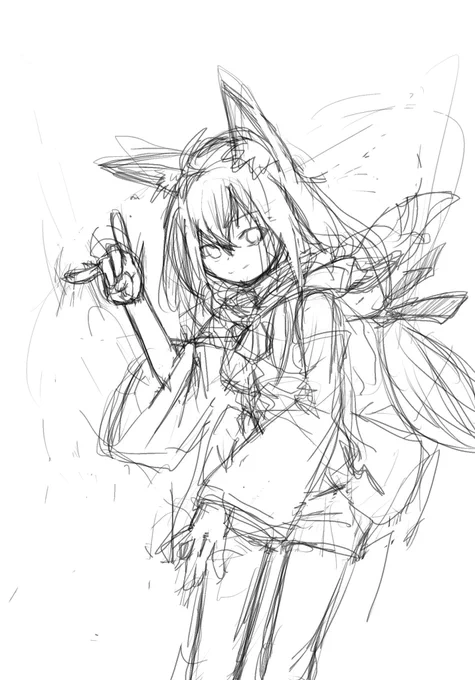 #絵フブキ
とりあえずラフ画ー。 