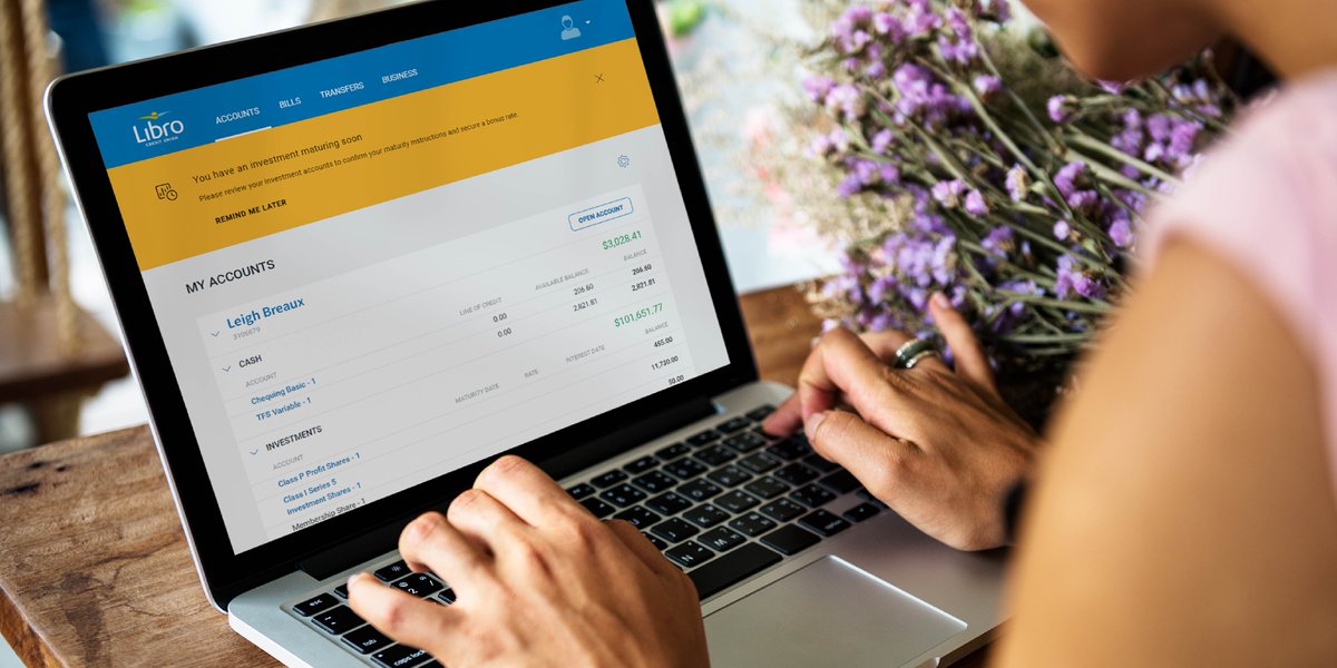 #Renew your #GIC online. Yes, online! Libro now offers the renewal process at your fingertips. 📱 Try it today. libro.ca/ways-bank/onli…
