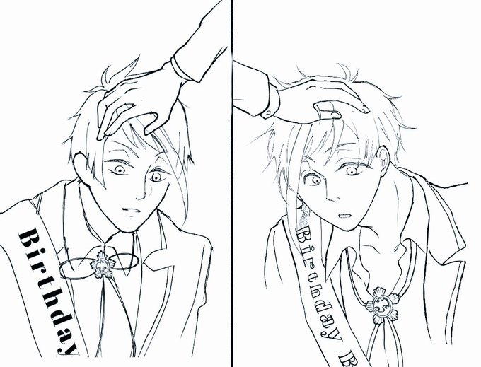 これは誕生日なのでアズに撫でてもらってる描いてたけど終わらなかったリチ兄弟の絵 