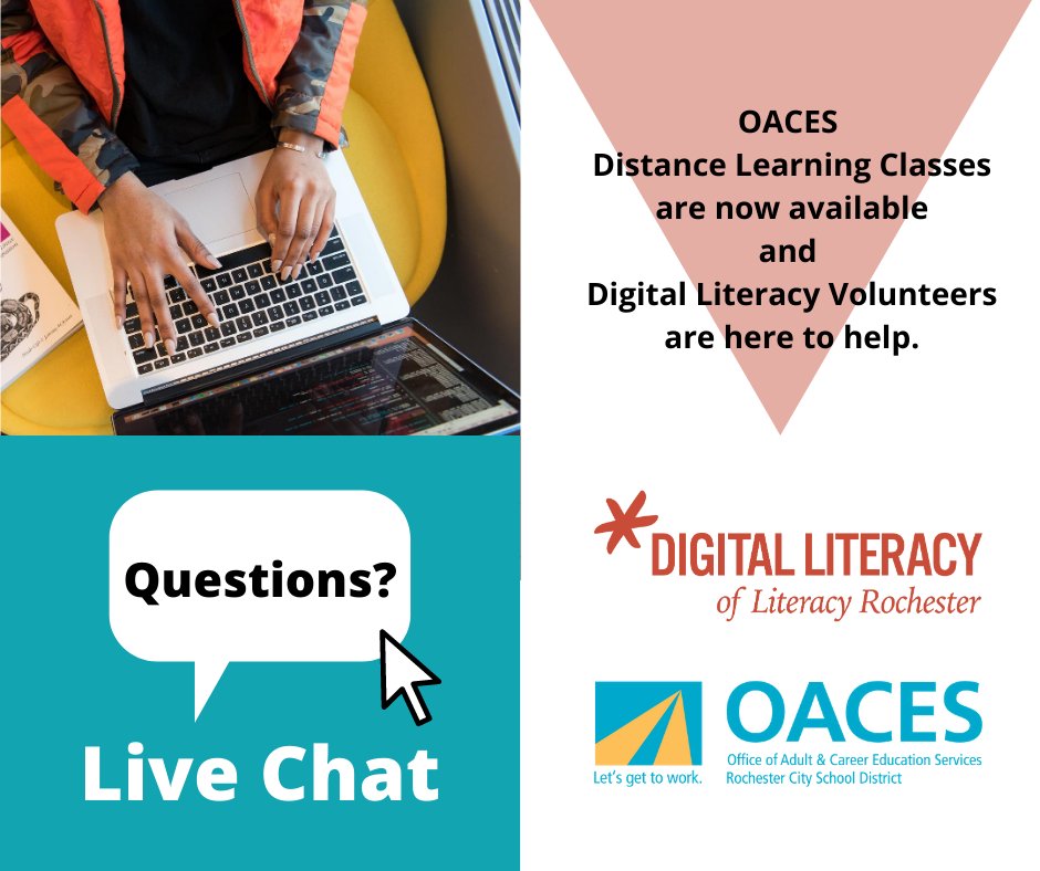 LVRochester's tweet photo. Need help with your online job search? A Live Chat Volunteer can help with job sites and updating your resume. https://t.co/Gi4wwu9pBc
Not ready for the job market and need to grow your skills, contact #OACES to get help @ https://t.co/gQumnwz7om
#LR #digitalliteracy https://t.co/jRLOQzAeEJ