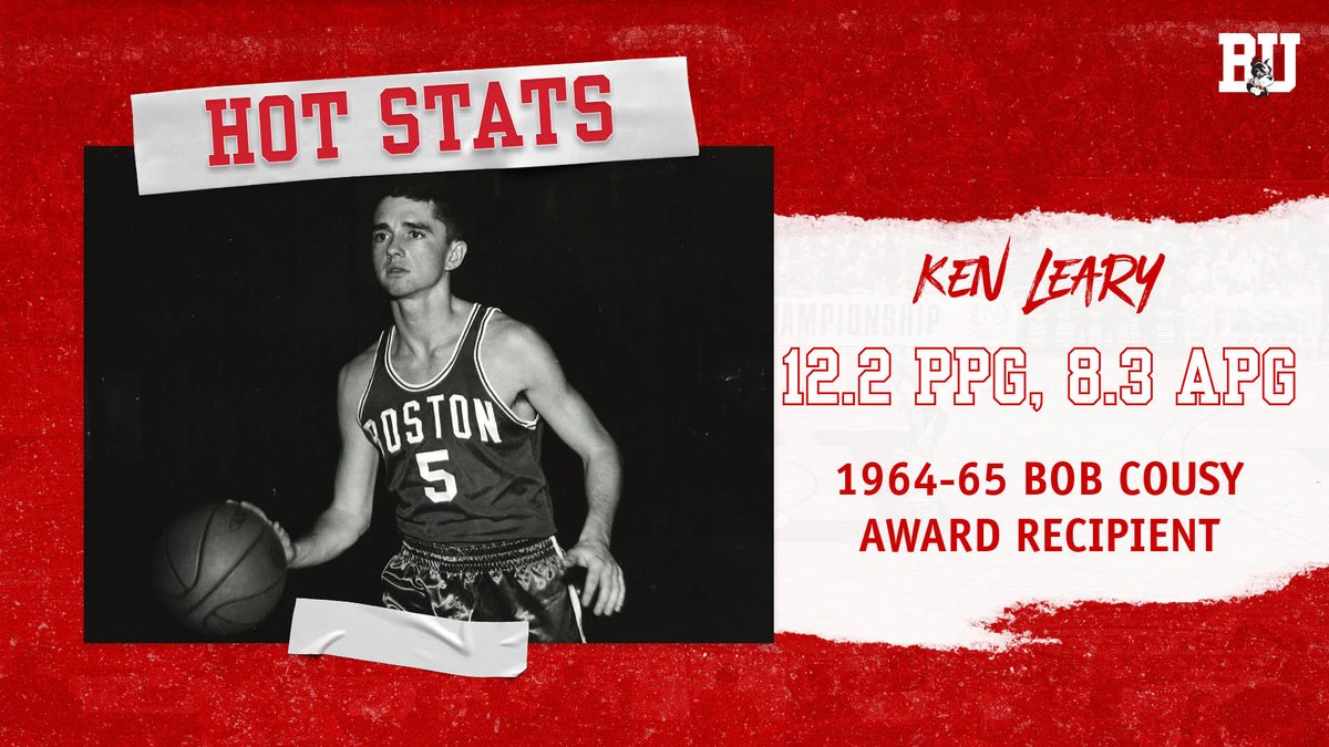 TerrierMBB's tweet photo. 55 years ago, Ken Leary received the Bob Cousy Award as the top New England player under six feet. He finished his collegiate career with a then #BU record 508 assists and went on to coach Pleasantville H.S. (N.J.) to 519 career wins. #HotStats 🔥
https://t.co/3vnVAbxgKw https://t.co/wqgf1kAHB2