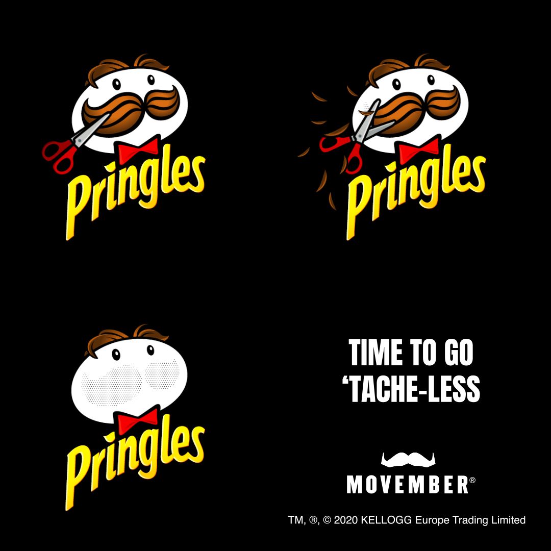 keeponbranding's tweet photo. #PRINGLES by #Kellogg goes #Movember!! 👨🏻😉👏

👉 #JuliusPringles, Pringles Character, goes moustache-less to raise awareness of men's #health issues like #ProstateCancer #TesticularCancer #MensSuicide 🎈🙏

Here is more: https://t.co/Mw3dq9n3Qu

#Movember2020 cc: @DavideScialpi https://t.co/IAYjA9oRdr