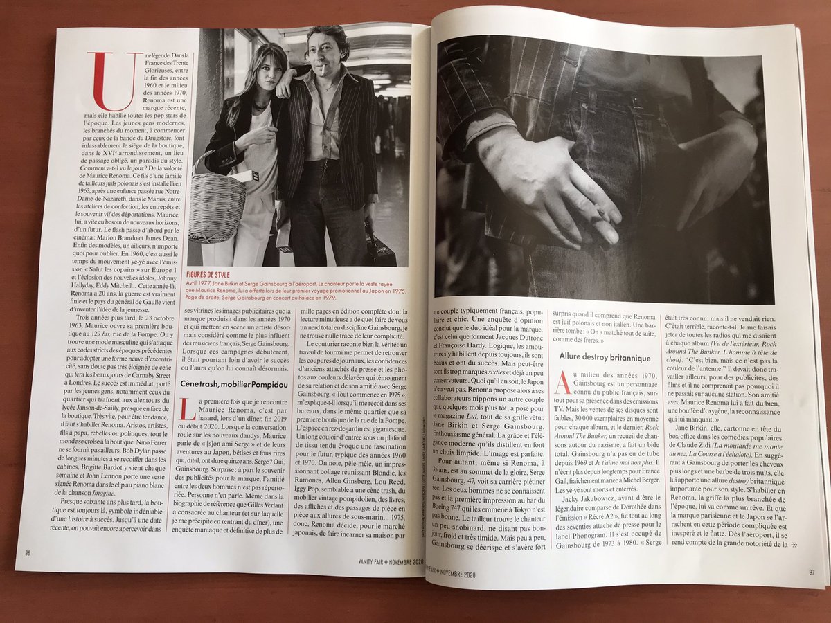 sanshine44's tweet photo. Pour les passionnés de #Gainsbourg et de mode, je vous conseille la lecture de l’article de #MathieuAlterman dans le dernier numéro de @VanityFairFR 📚
C’est passionnant, bien écrit et on y apprend plein de choses sur l’homme et son rapport à la mode, à découvrir 😊 https://t.co/4RTGwkdlOc