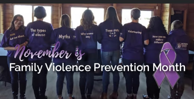 RowanHouse's tweet photo. November is Family Violence Prevention Month in Alberta.
Look for our ribbons, learn some facts and then take some shoelaces.
Join the conversation and help bring this issue out of the shadows.
#FVPMAB #GoPurpleAB #endabuse https://t.co/Lf5ujEV9CD