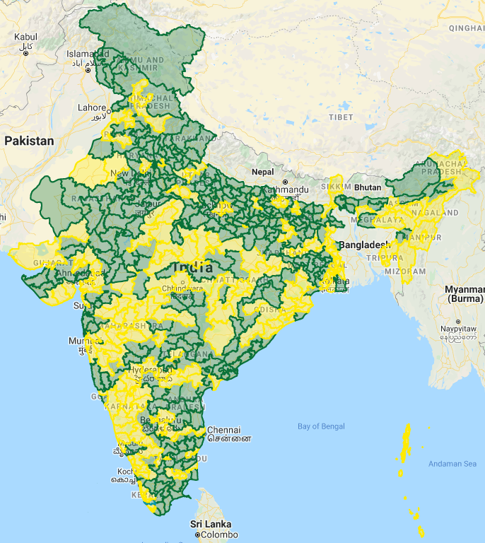 Map of 2014 LS elections showing held seats, swing seats and alliance transfers compared to 2009. This election saw major anti-incumbency, and a stunning 319 seats (~60%) swung in it. One seat (Kollam, KL) was transferred by INC to RSP (a UPA alliance partner). /8