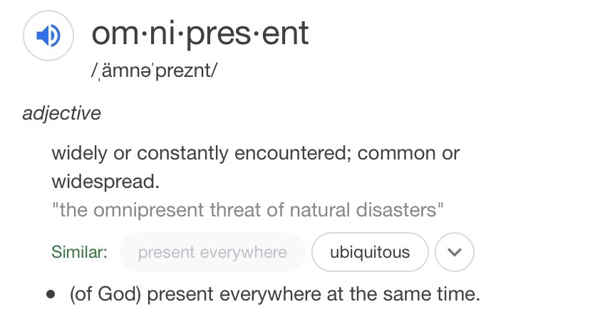 Omnipresent— to be in all places at onceTo see everyone through time— let me break this down!!!!You have choices you could do in your day that ultimately change the course of your day— a seemly infinite possibility for reality— now this for everyone in the world