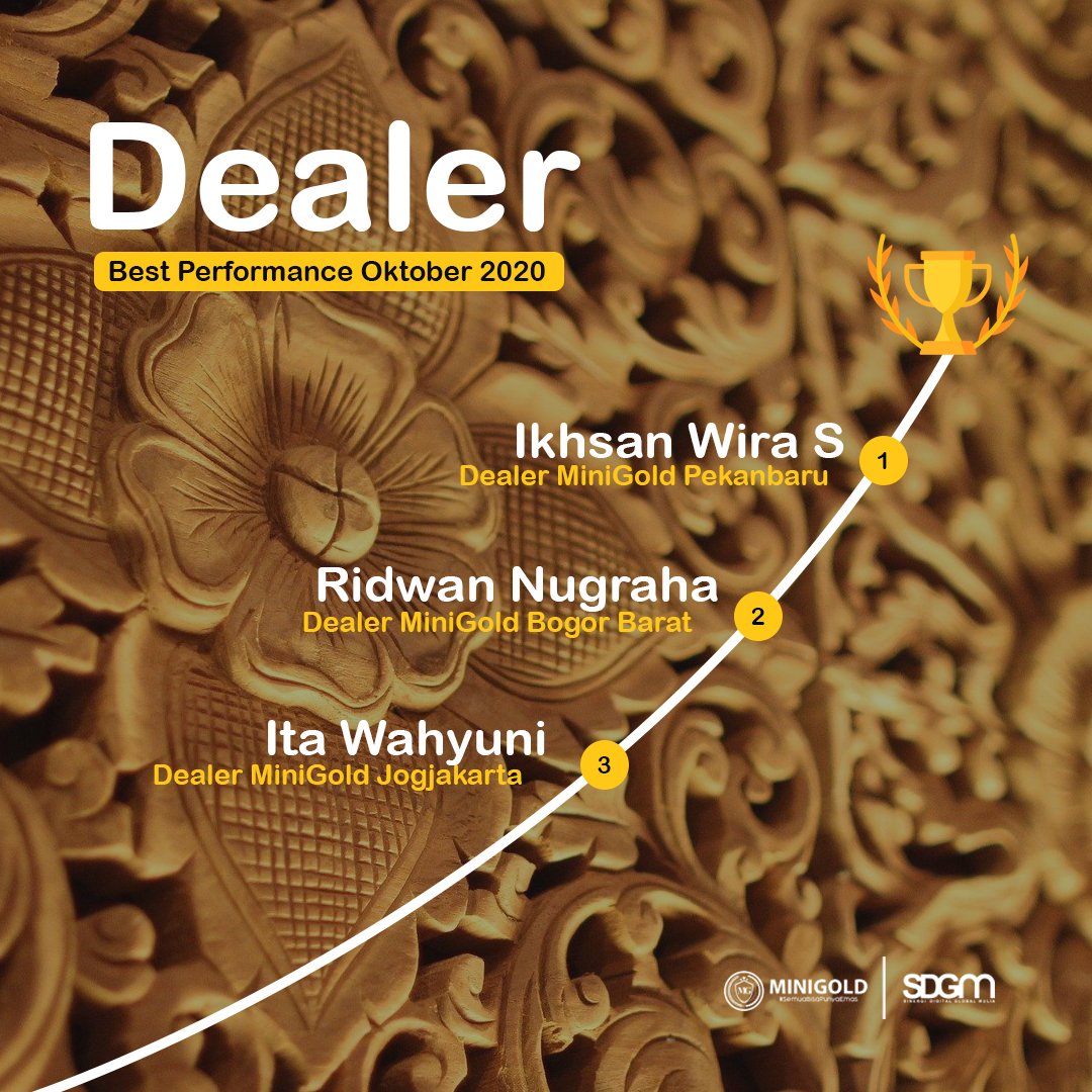 Minigoldcenter's tweet photo. Performa terbaik Dealer Periode Oktober 2020.

Terima kasih telah menjadi orang tua bagi para distributor dan reseller di daerahnya masing-masing. Semoga pencapaian ini terus membawa semangat untuk menyebarkan spirit menabung emas bagi yang lainnya. https://t.co/TSKpdNoth1