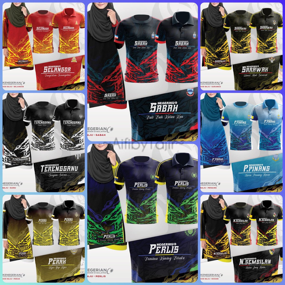 AifiMuslimah's tweet photo. [ BOLEH DEPOSIT TERLEBIH DAHULU ]

Jersey Negeri 

✅ Design Exclusive dengan Harga Mampu Milik
✅ Material: Microfiber Mini Eyelet
✅ Teknik Printing: Sublimation
✅ Available saiz 1 tahun kanak2 hingga 6xl dewasa
✅ Kualiti jahitan dan hasil sublimation printing terbaik https://t.co/DUKJSRTCar