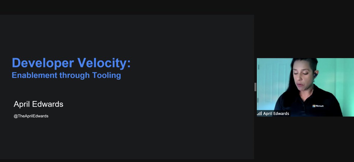 Interested in Developer Velocity and tooling to enable innovation? <a href="/TheAprilEdwards/">TheAprilEdwards</a> is here!! Join us now for her talk where she shares how to help organisations accelerate their DevOps adoption using tooling. 🛠️🙌

bit.ly/32iPWZX

<a href="/Microsoft/">Microsoft</a> #Microsoft #WinOps
