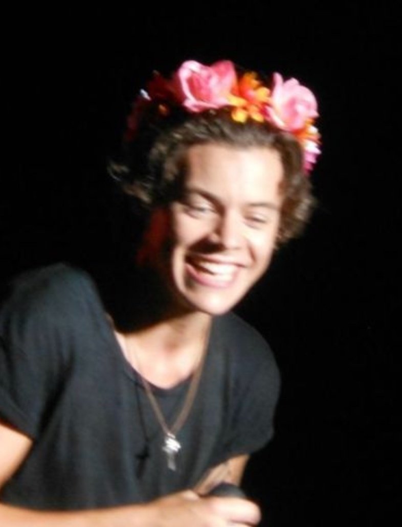 wearing a flower crown