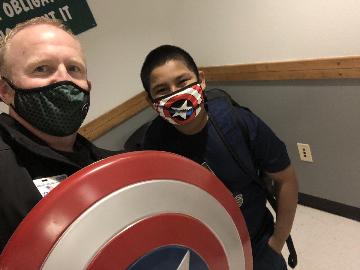 mkalnbach's tweet photo. We know our superheroes at GMS. #makingthemostofcovid #Avengers @CKing_Knowledge @coachrudolph20 https://t.co/OnHPPIGdgq