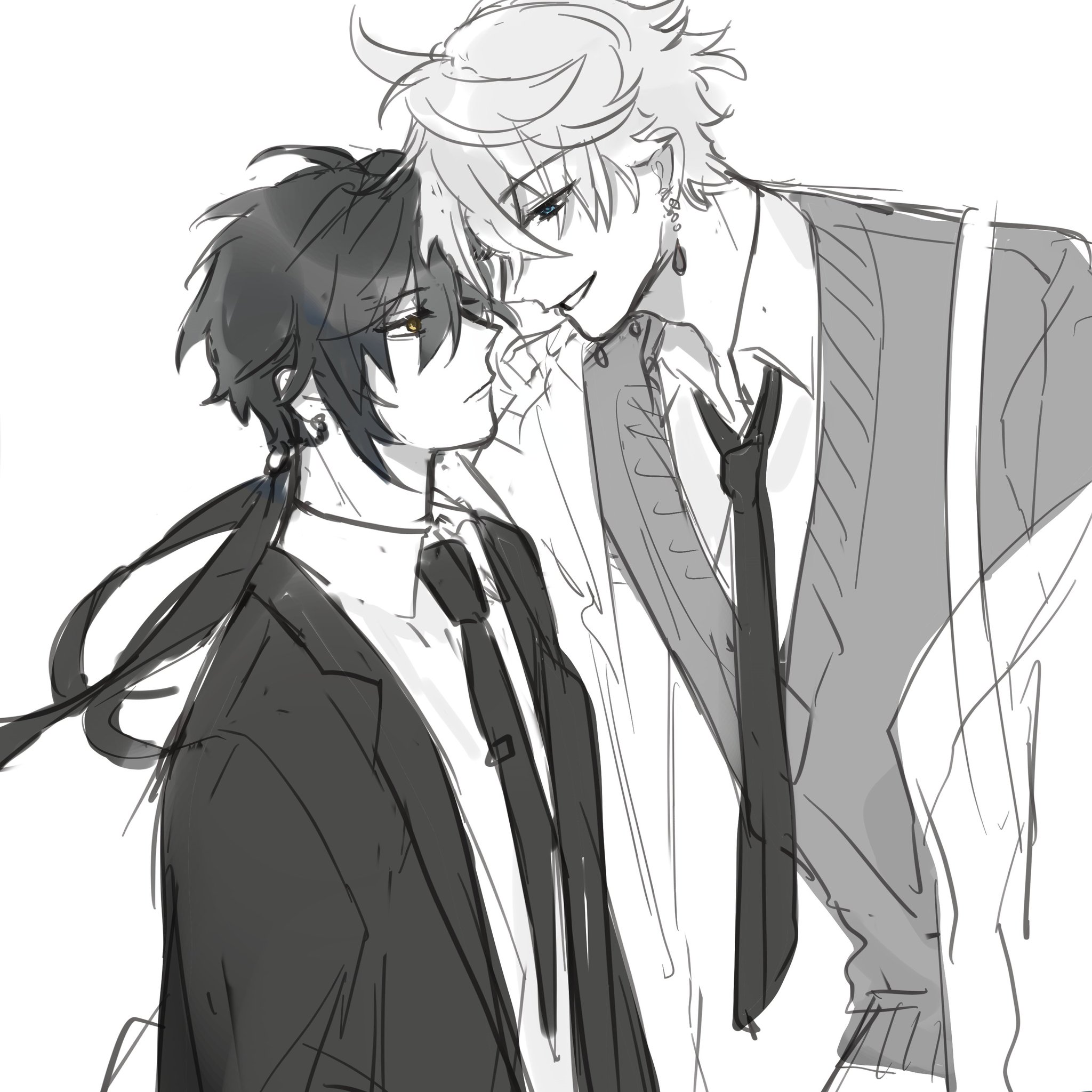 玉 Working On Projects Student Childe X Teacher Zhongli Genshinimpact 原神 Chili Hes Flirting With His Sensei Ehehehe
