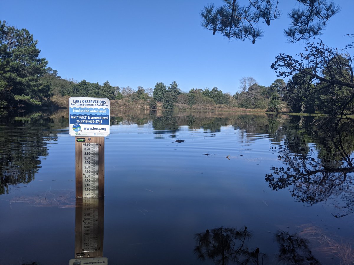 lakeobservation's tweet photo. We are excited to announce that we have installed gauges in four ponds in @TriangleLand preserves! Check them out in Brumley Forest Nature Preserve in Orange Co. NC and Williamson Preserve in Wake Co, NC. You can also see their lake level data here: https://t.co/Fy3ziKwuOW https://t.co/1AuVu5ZUJc
