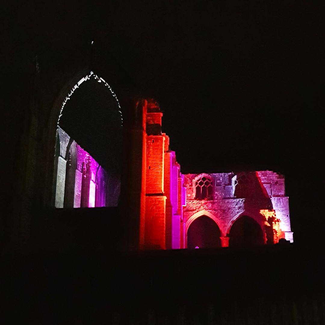 GIALtd100's tweet photo. Happy Bonfire Night! It may not be the same this year, but we thought we would brighten up our grid with some photographs of the fantastic light display at Bolton's Abbey from two years ago
.
.
.
#discovergia #bonfirenight #lightshow #boltonsabbey #effects #lighting #architecture https://t.co/4LwDPFKxpf