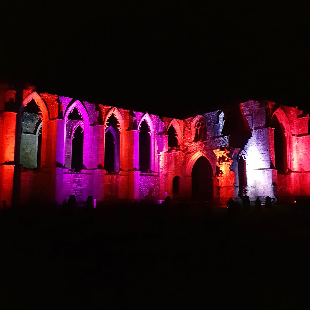 GIALtd100's tweet photo. Happy Bonfire Night! It may not be the same this year, but we thought we would brighten up our grid with some photographs of the fantastic light display at Bolton's Abbey from two years ago
.
.
.
#discovergia #bonfirenight #lightshow #boltonsabbey #effects #lighting #architecture https://t.co/4LwDPFKxpf