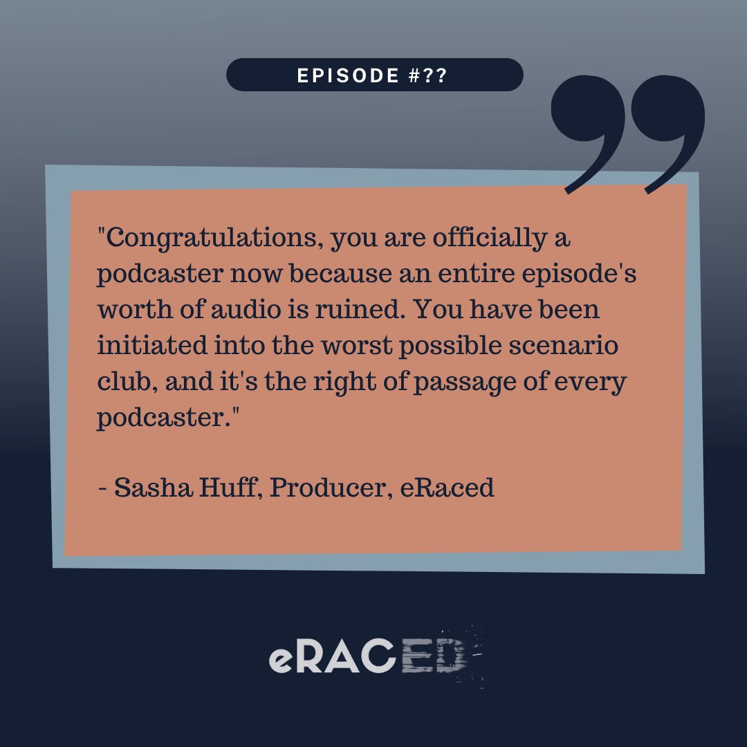 Pour one out for our lost podcast episode 😪 check back next week for a new episode of eRaced.