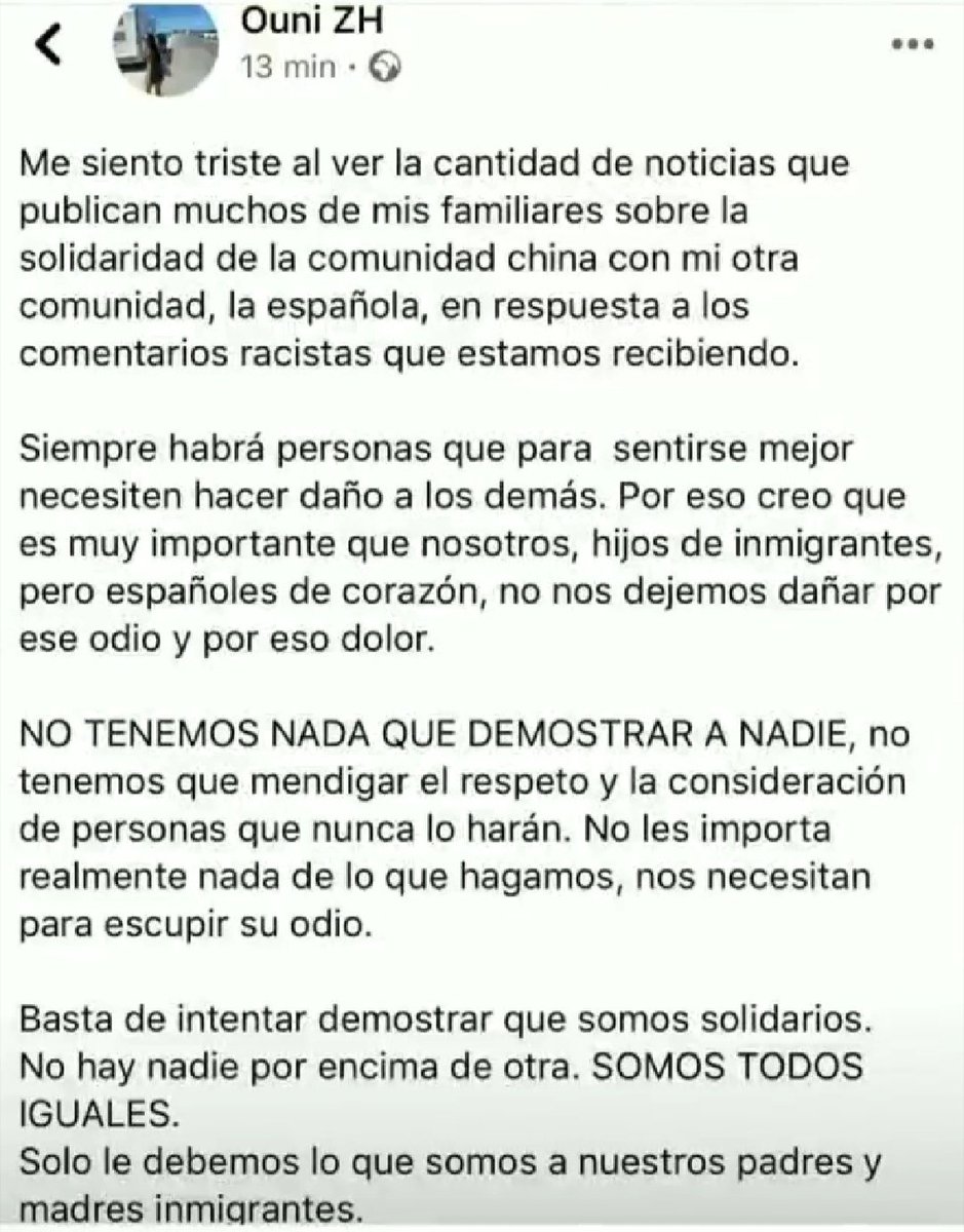 SarahMartiG's tweet photo. Voy a recordar estas sensibles palabras que tuvo @Ouni2904 al principio de la pandemia porque lamentablemente aún a día de hoy lo sigo viendo necesario. https://t.co/nhprV01Fv3