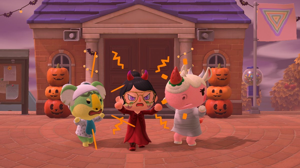 Kim__ACNH's tweet photo. Premier TT et je regrette pas ! Impossible de rater Halloween (part 1) #AnimalCrossing #ACNH #NintendoSwitch https://t.co/AGLrrXu8Fd