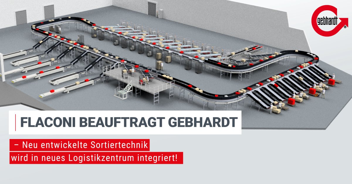 GebhardtGroup's tweet photo. GEBHARDT erhält den Auftrag zur Implementierung der neu entwickelten Sortiertechnik inklusive Verpackungsbereich und Paketfördertechnik für das neue Logistikzentrum von @flaconi. Hier geht es zur Pressemitteilung: https://t.co/I5DHK4Yrsg #SpeedSorter #Sortiertechnik #Ecommerce https://t.co/WvbmuEGcaj