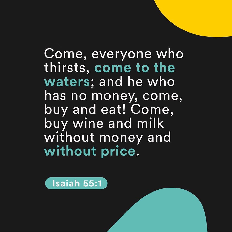 WelcomeChurchDE's tweet photo. Hast Du heute Durst oder Hunger? Gott lädt Dich ein, seinen versprochenen Segen zu erleben. Komm, esse und trinke von dem Brunnen, der niemals aufhört zu sprudeln und nehme das Geschenk des ewigen Lebens in Empfang. https://t.co/ugdHQesxwG