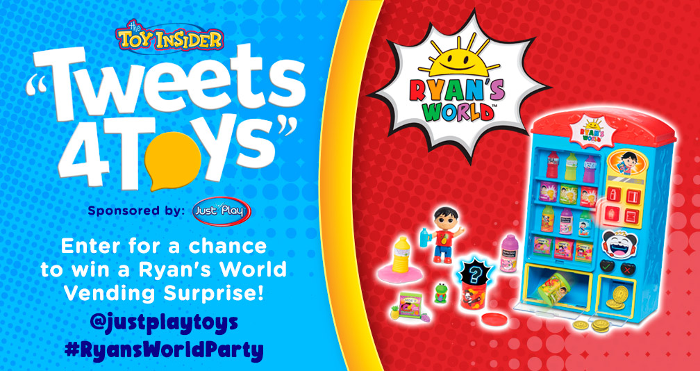 What Ryan's World Character is featured as the coin slot on the Ryan's World Vending Surprise machine? 💰 Answer for your chance to #win a Vending Surprise! #giveaway #tweets4toys