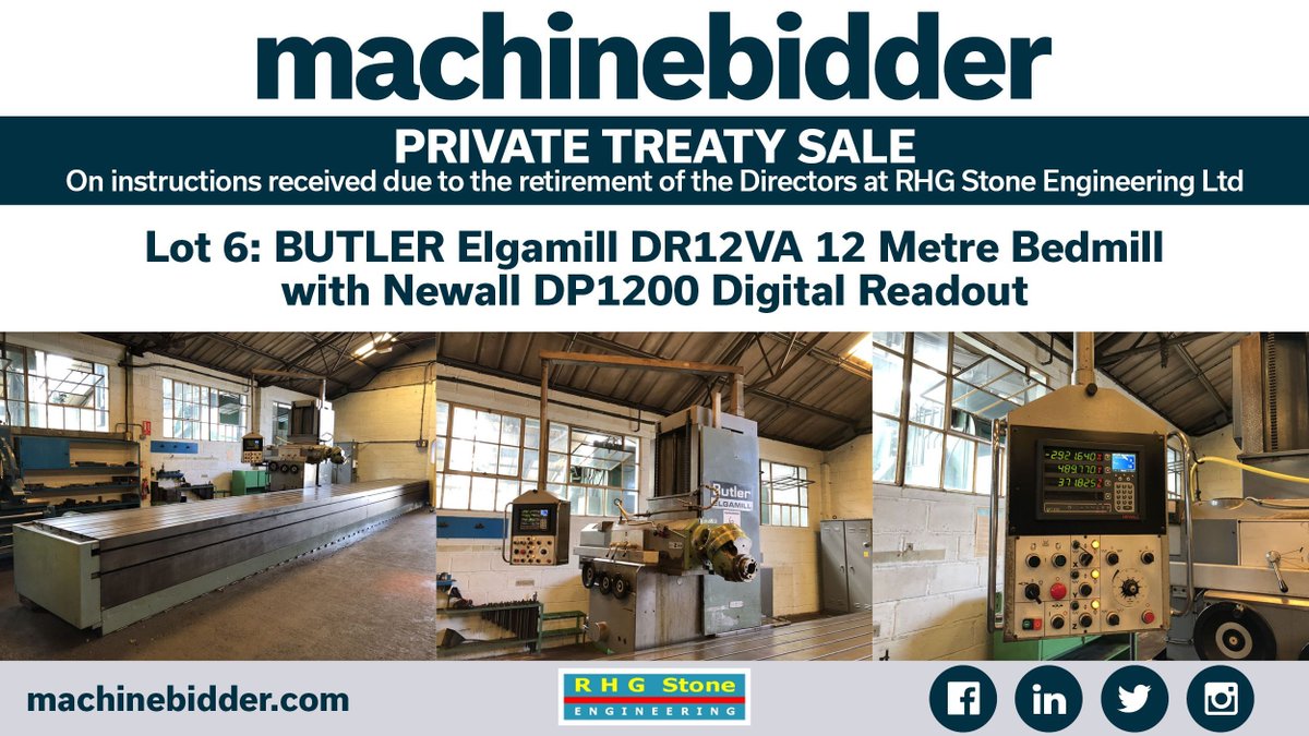 machinebidder's tweet photo. PRIVATE TREATY SALE - Lot 6: BUTLER Elgamill DR12VA 12 Metre Bedmill with Newall DP1200 Digital Readout https://t.co/DEqkIf9MTQ #butler #elgamill #bedmill #newall #machineauction #onlineauction #machinery #machinebidder #UKmfg #manufacturingUK #usedmachines #cnc #engineeringUK https://t.co/PQ64p32PVQ