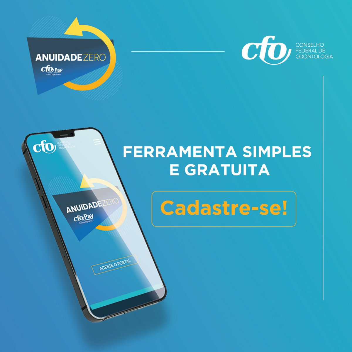 Odontologia_CFO's tweet photo. O programa permite o acúmulo de saldo financeiro, em formato de Cashback, proveniente de compras efetuadas em estabelecimentos parceiros, que poderá ser utilizado para o pagamento do valor da anuidade do profissional.
#CFOPay #AnuidadeZero #CFO
Confira: https://t.co/EHla0sVywp https://t.co/rCnxDnYmQf