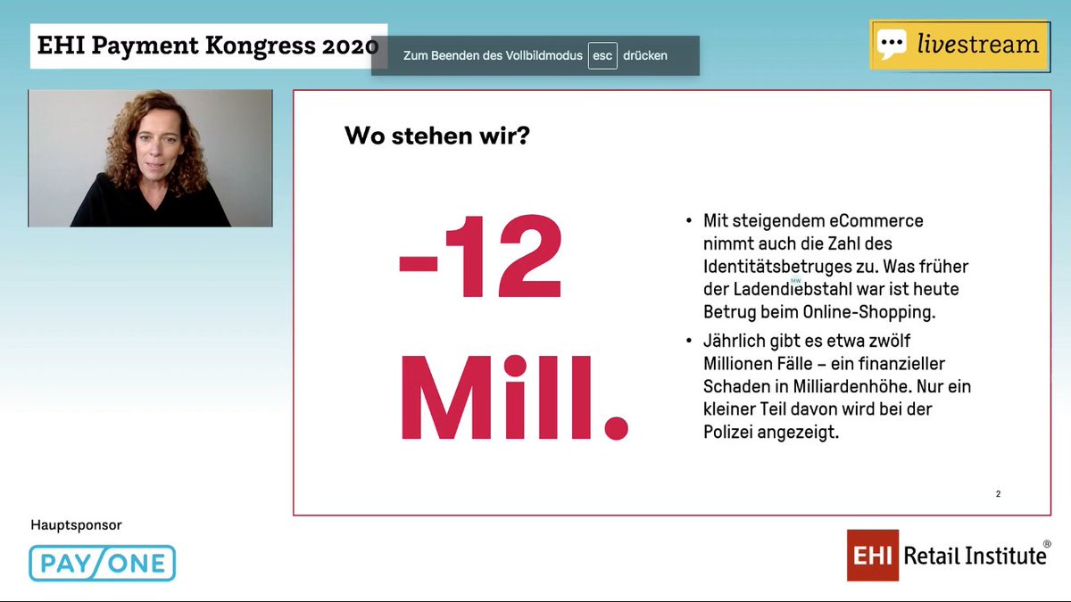 ehi_org's tweet image. Jedes Jahr gibt es rund 12 Millionen Fälle von Identitätsdiebstahl im Internet. Wie kann sich die Kundschaft schützen? Antworten darauf hat Miriam Wohlfarth von Ratepay beim EHI #Payment Kongress 2020 #ehikarte #ehipayment #ehibig3