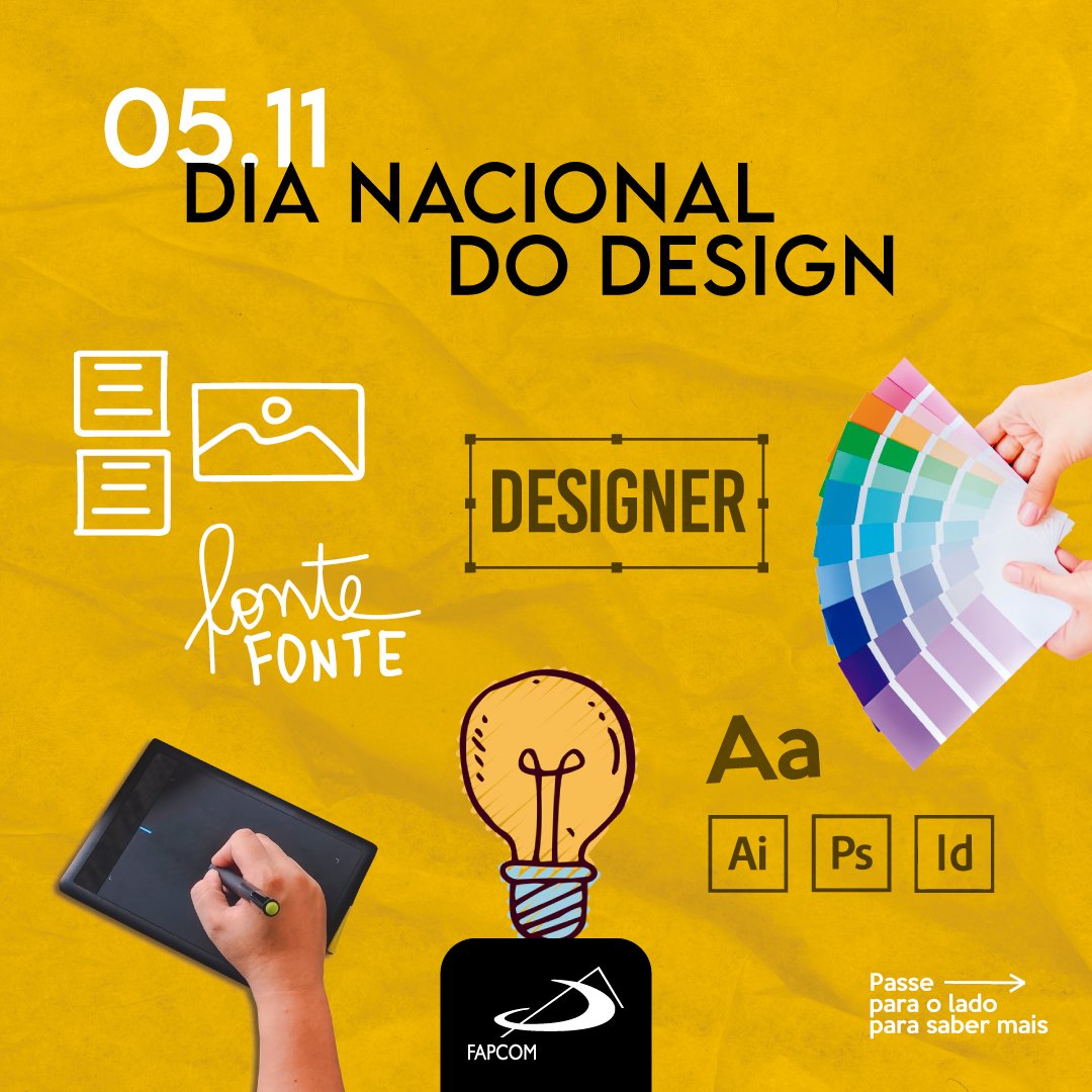 fapcom's tweet photo. Hoje é #DiadoDesign 💡💛 https://t.co/KYg4qtsBva