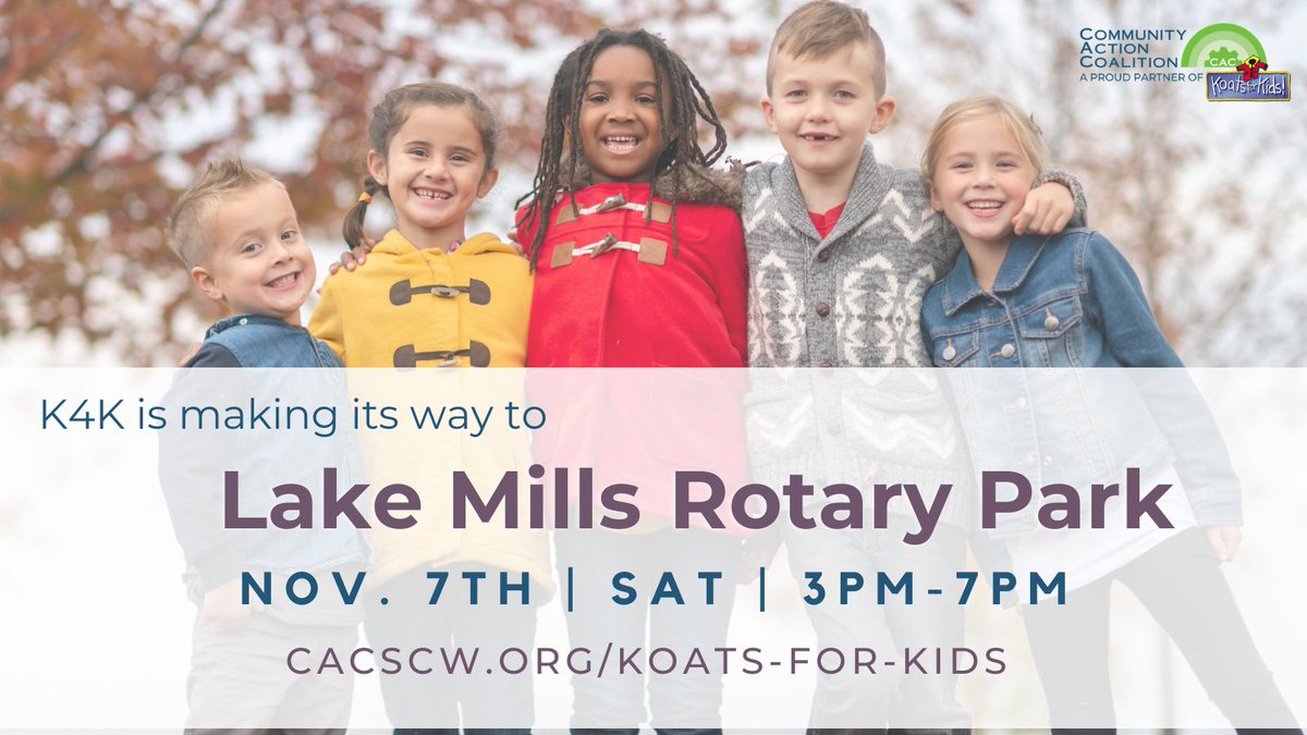 CACSCWI's tweet photo. Koats for Kids is heading to Jefferson County THIS WEEKEND ONLY!  #k4k #koatsforkids https://t.co/izfjw8jA4M https://t.co/F20KbOLVIP
